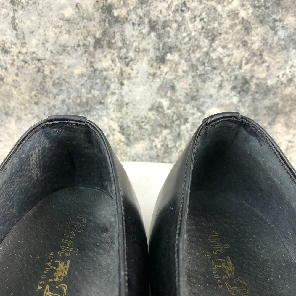 Park Place Men's Size 10D Black Leather Closed Toe Slip On Dress Shoes Loafers - Picture 4 of 16
